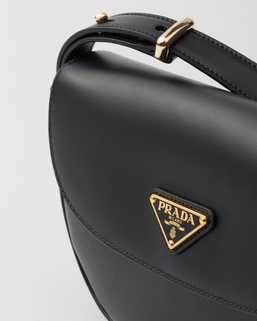 Prada Arqué Leather Shoulder Bag With Flap - Image 2